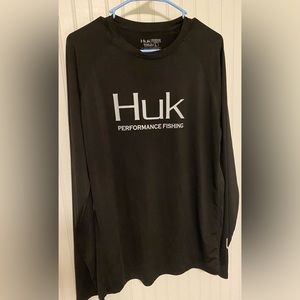 Men’s Huk Performance Fishing Long Sleeve Shirt. Size - Large. Black